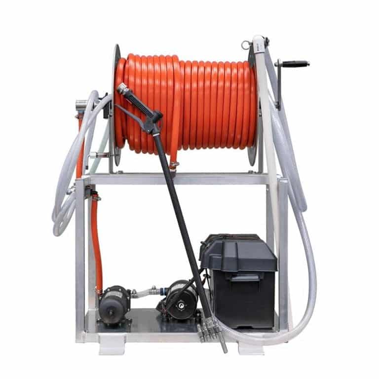 The Maverick 12V Soft Wash System with Stainless Steel Hose Reel