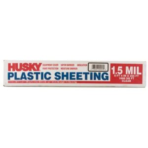 Husky 8' 4" x 200 Feet 1.5 MIL Clear Plastic Sheeting