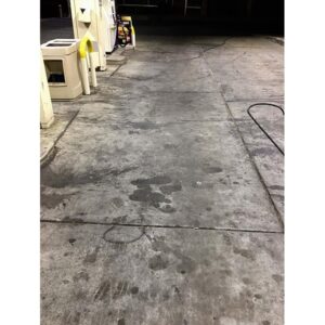 Before image of a gas station parking lot