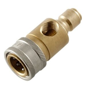 Pressure Washer Quick Coupler Gauge Fitting Brass with Stainless Steel Collar 3/8"