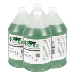 Gallon jug of Gutter Butter, a soft wash detergent used for cleaning roofs, siding, gutters, and more!