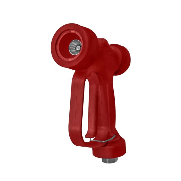 Front-angled view of the 350 PSI Pressure Washing Gun for with Inlet Swivel for Gas Soft Wash Systems - Red
