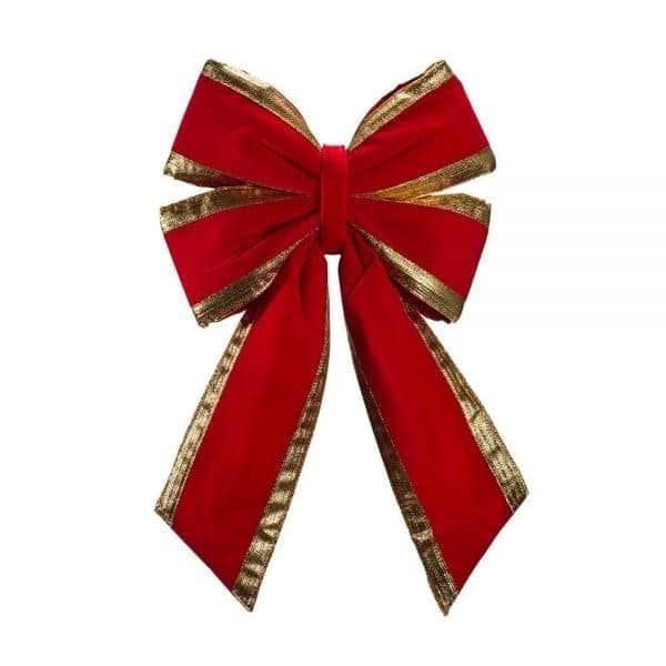 Red Bow w/ Gold Trim 24"