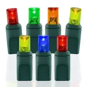 70 Light Multi-Color 5 mm Wide Angle Conical LED Christmas Lights
