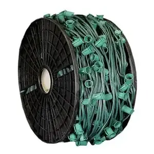C9 Cord, 12" Spacing, Green Wire, 1000 Ft