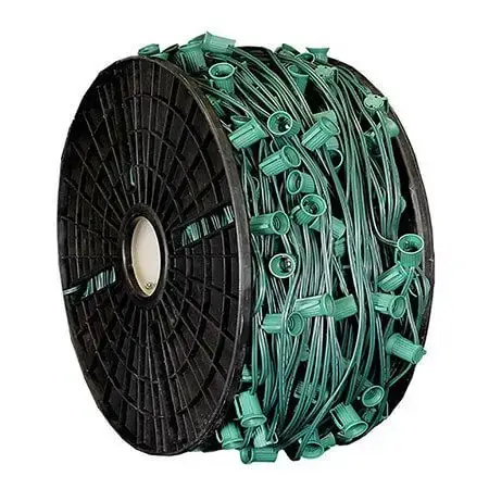 C9 Cord, 12" Spacing, Green Wire, 1000 Ft