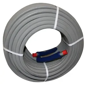 100ft Gray Non-Marking Double Braid Pressure Washer Hose - Delux Quality