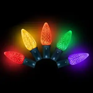 C9 Faceted LED Retrofit Bulb - Multi Colored - Bag of 100