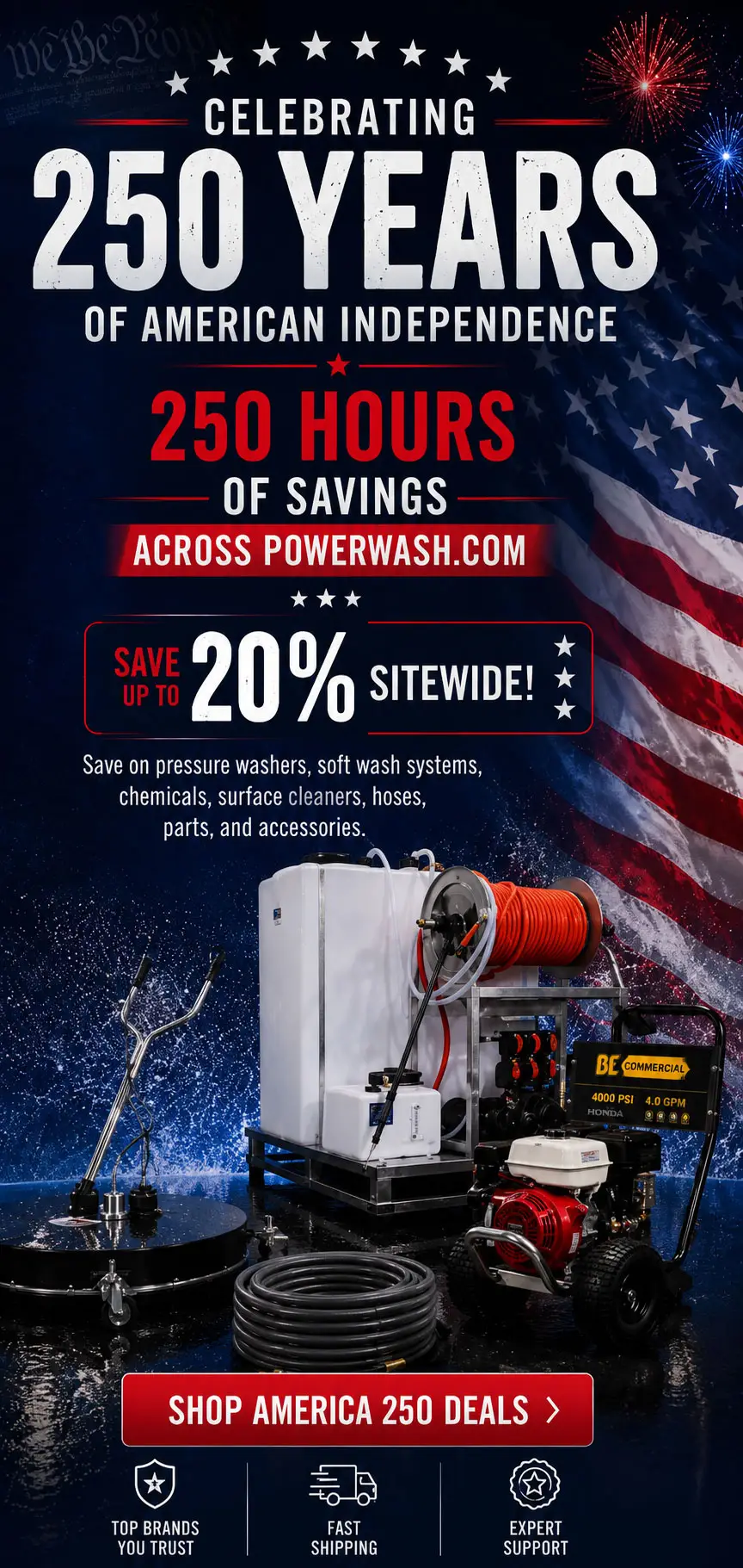 celebrating 250 years america 20 percent savings sitewide