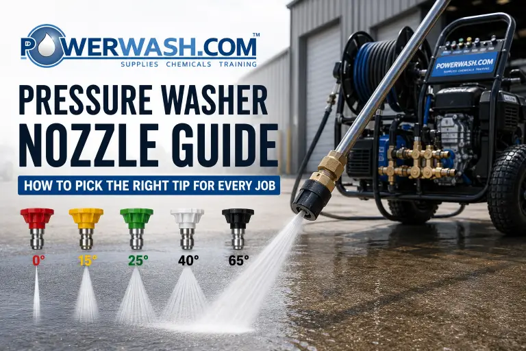 Pressure washer nozzle guide