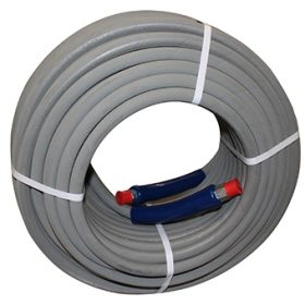 150ft Gray Double Braid Pressure Washer Hose – DELUX for Maximum Power Cleaning