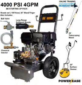COMPLETE STARTER UP PACKAGE-4GPM 4000 PSI BE POWER B4015RA