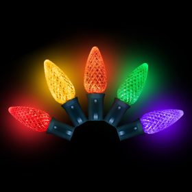 C9 Faceted LED Retrofit Bulb – Multi Colored – Bag of 100